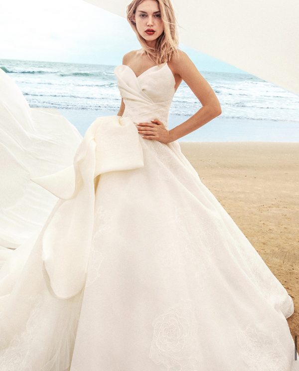 Organza Beaded wedding dress Luz Wedding dress strapless modern wedding dress