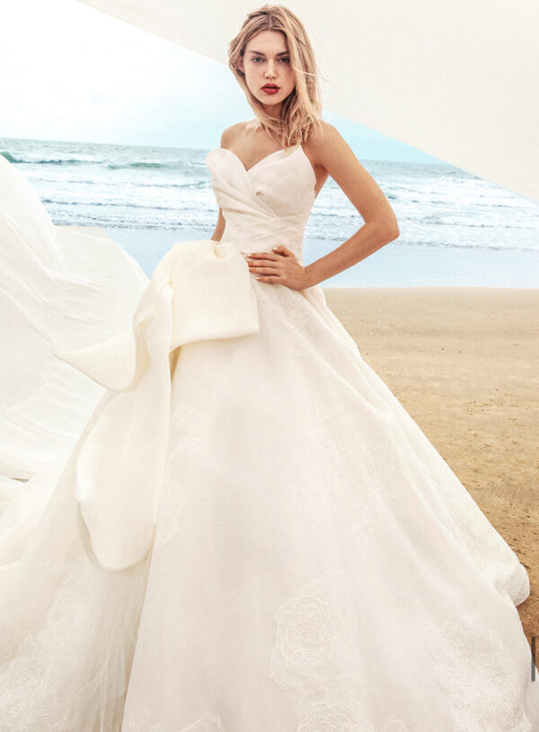 Organza Beaded wedding dress Luz Wedding dress strapless modern wedding dress