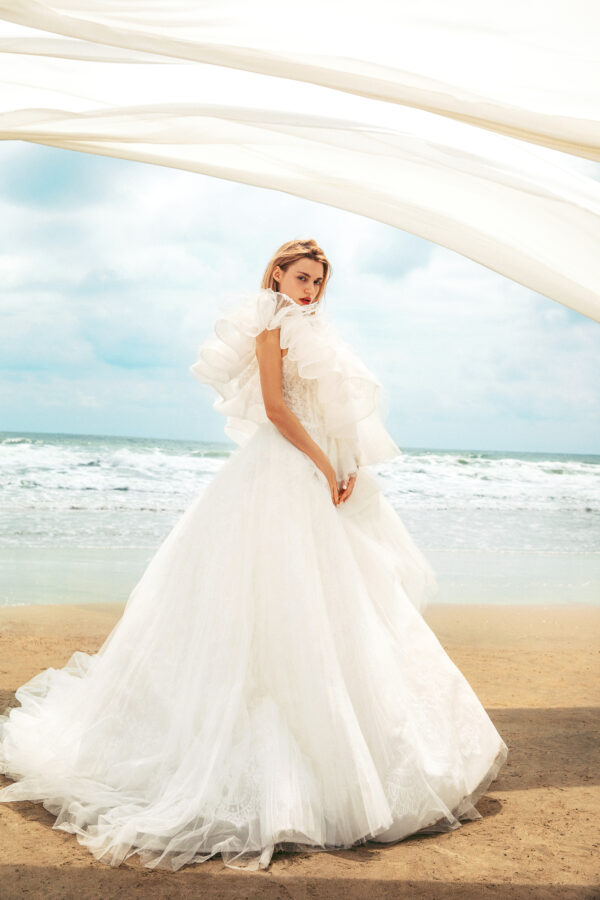 Guillermo Pharis lace ball gown