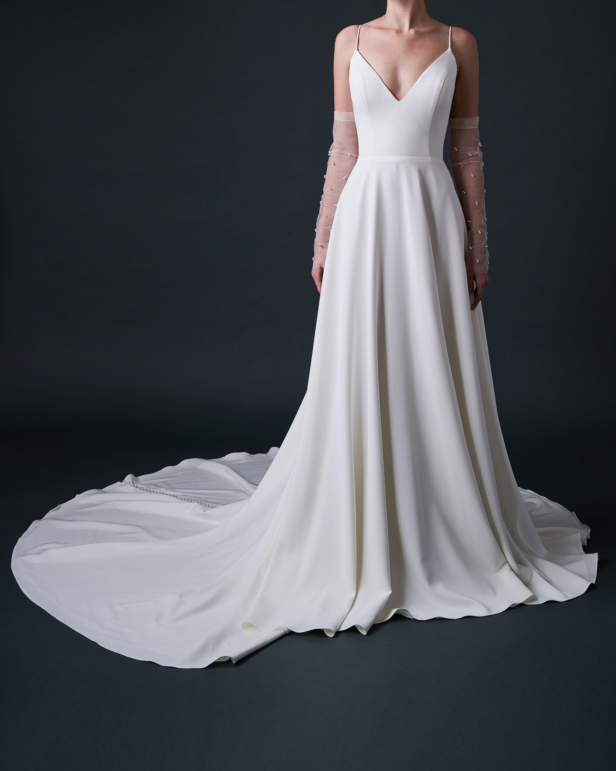 Wedding dress crepe a line