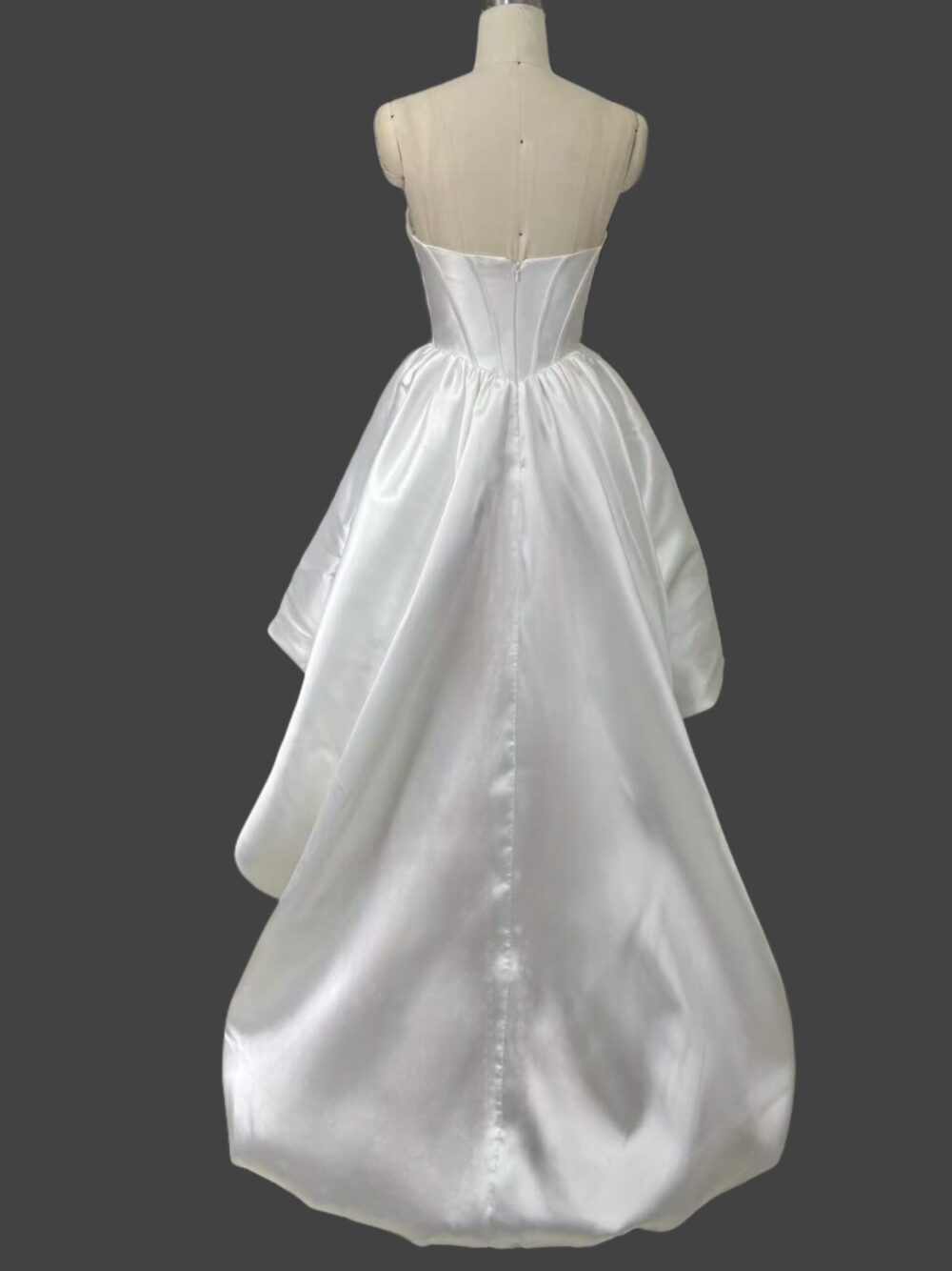 Modern High-Low Wedding Dress with Structured Corset - Image 5