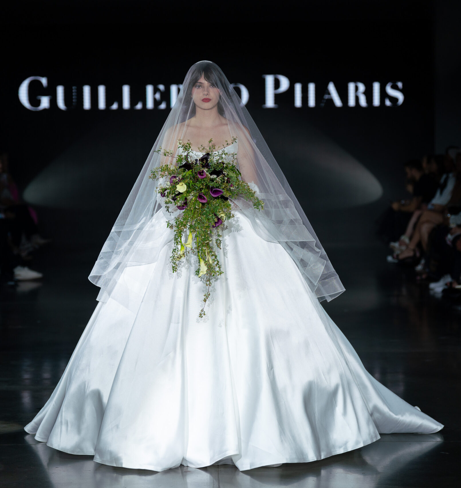 basque waist strapless wedding dress