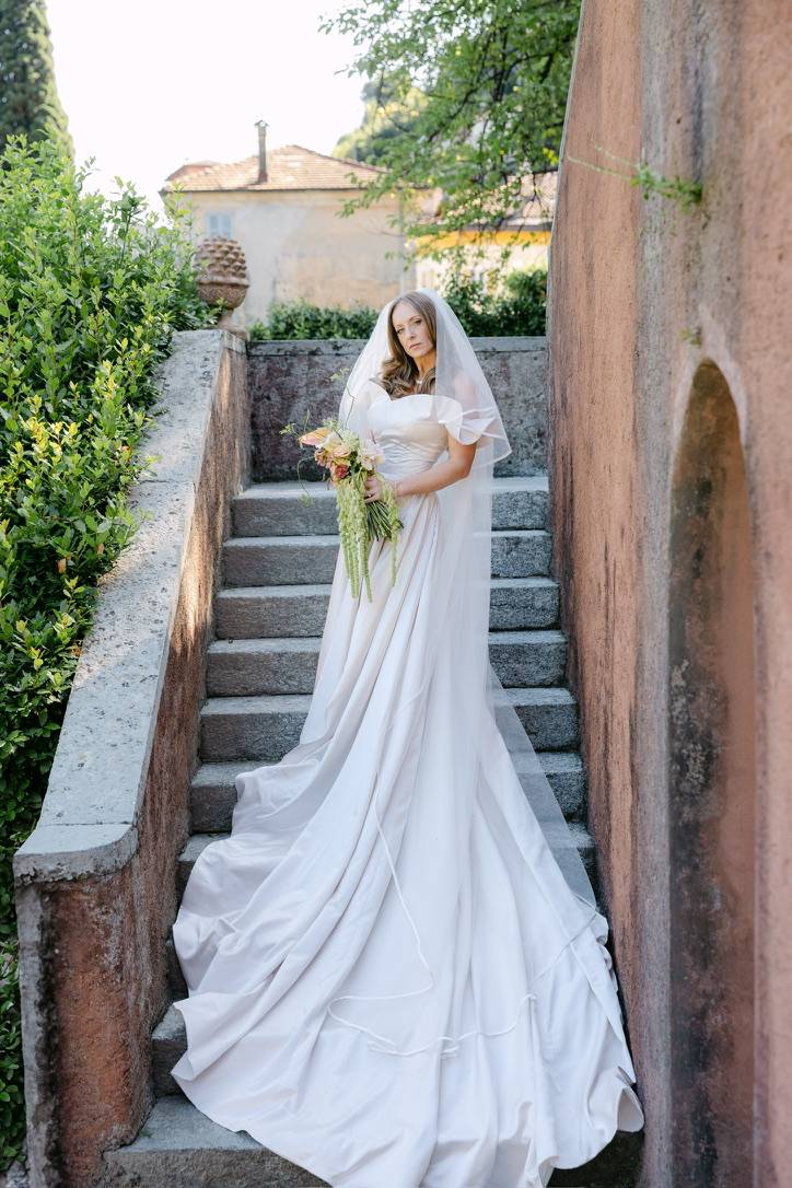 Custom made wedding dress satin a-line wedding dress Guillermo Pharis Wedding Dress