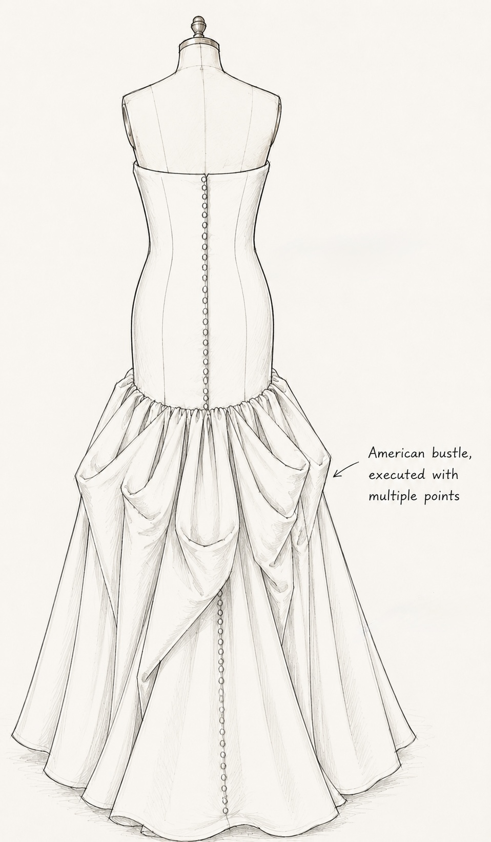 wedding dress Bustle