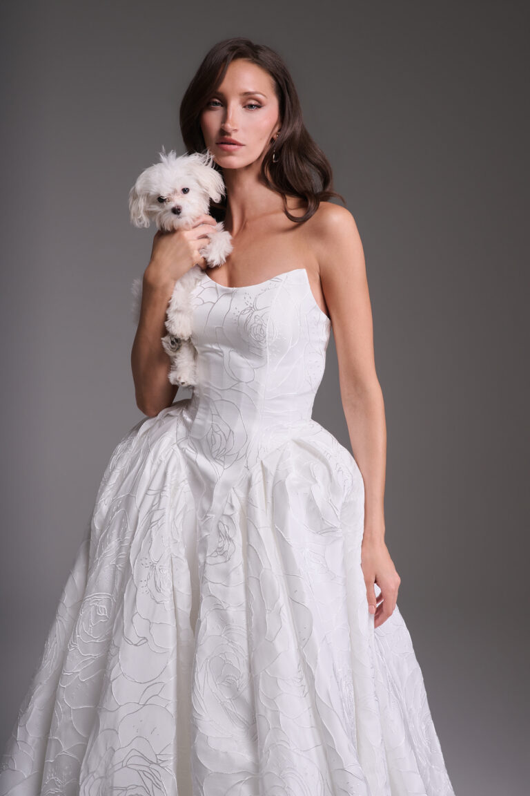Guillermo Pharis wedding dress 2027 collection infinity waist jacquard wedding dress